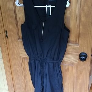 BNWT Ladies Black romper w/zipper Medium